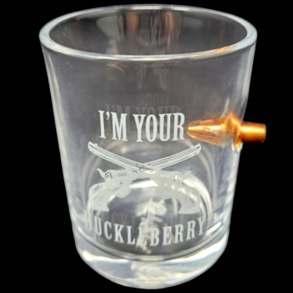 LUCKY SHOT HEADSHOT AND .308 BULLET WHISKY GLASS - Picture 2 of 9